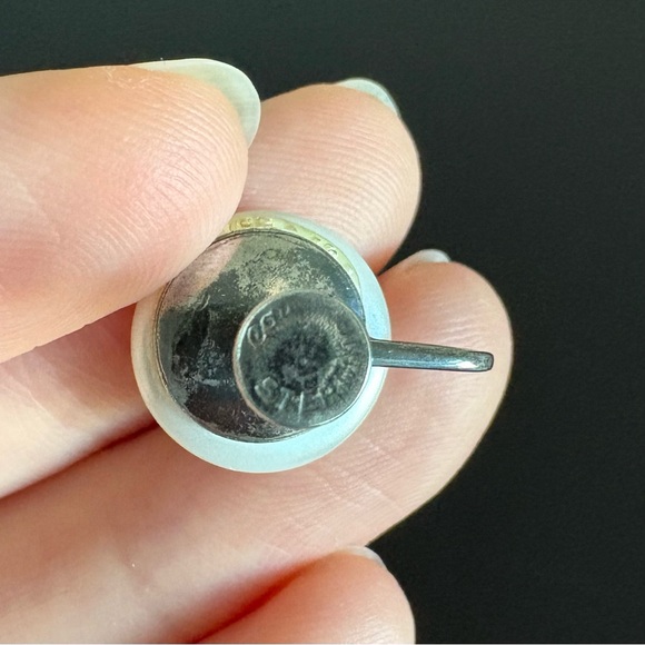 Vintage Sterling Silver Faux Pearl Earrings - Picture 6 of 9